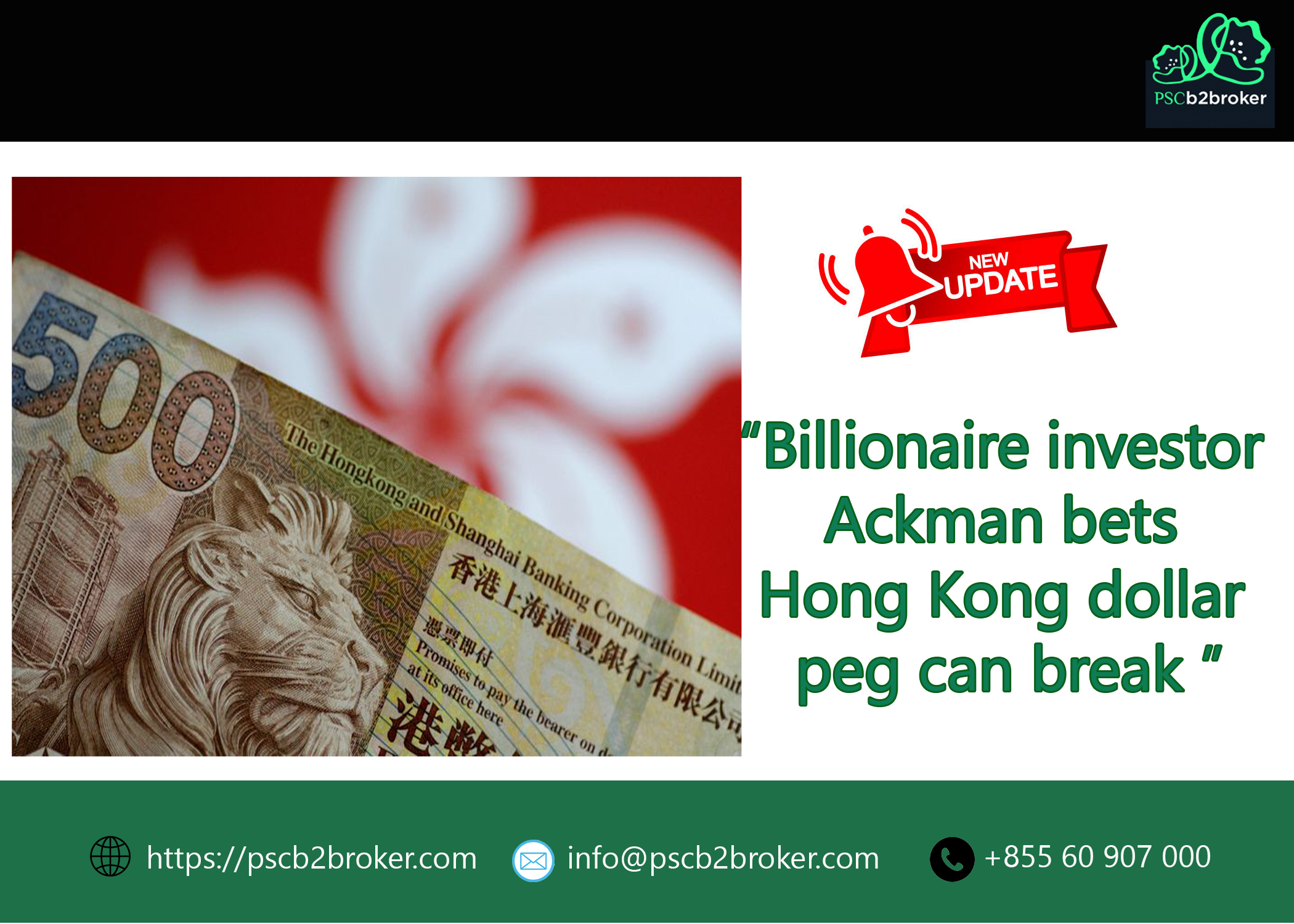 Billionaire investor Ackman bets Hong Kong dollar peg can break