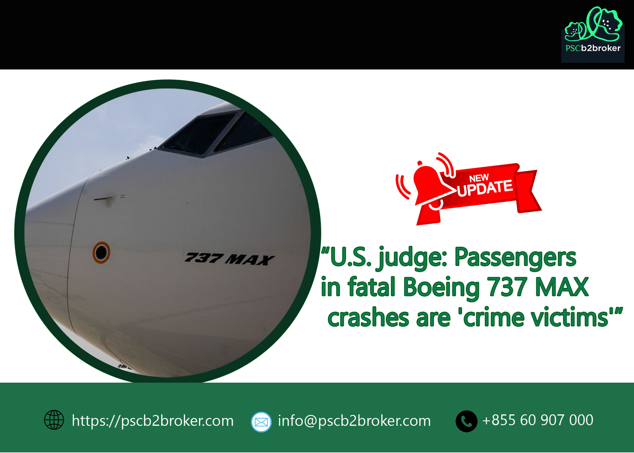 U.S. judge: Passengers in fatal Boeing 737 MAX crashes are 'crime victims'