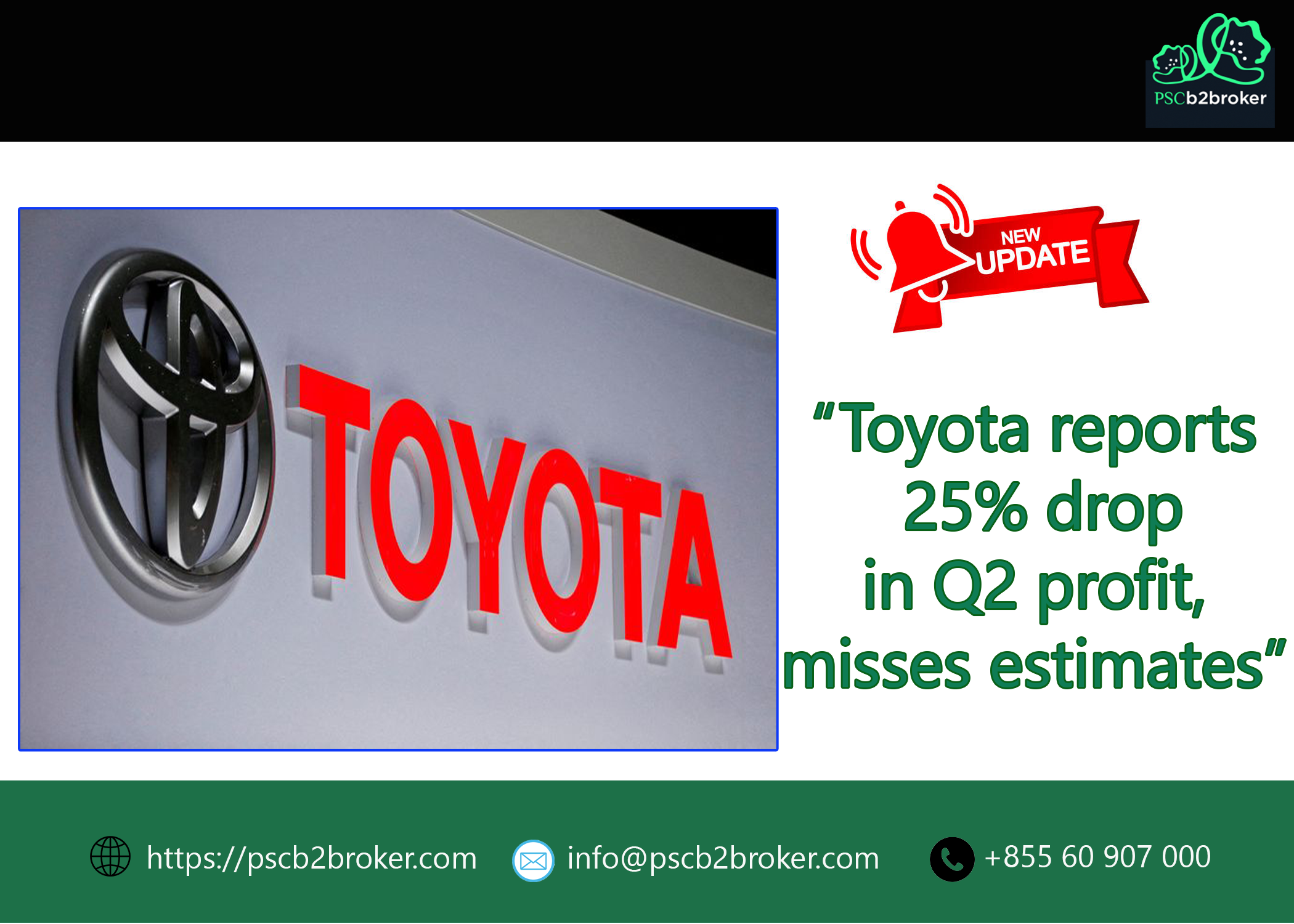 Toyota reports 25% drop in Q2 profit, misses estimates
